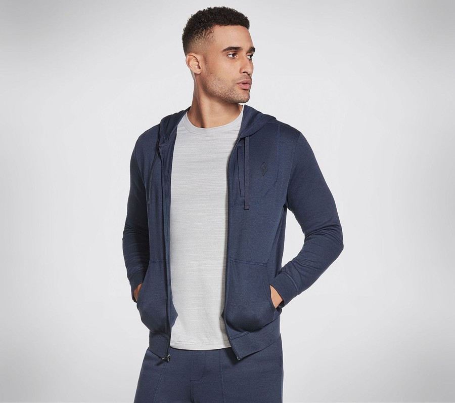 Miehet SKECHERS Vaatteet | Skechers Apparel Goknit Pique Full Zip Hoodie